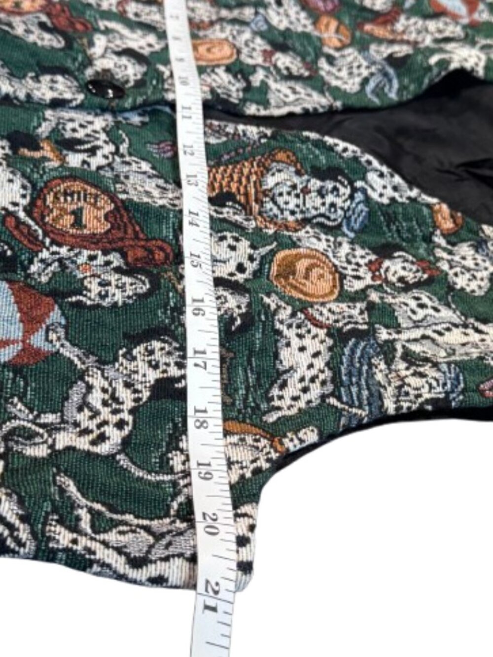 VTG Casual Corner & Co Dalmatian Women’s Vest Button Up Green Multicolor (1XL) - Picture 13 of 16